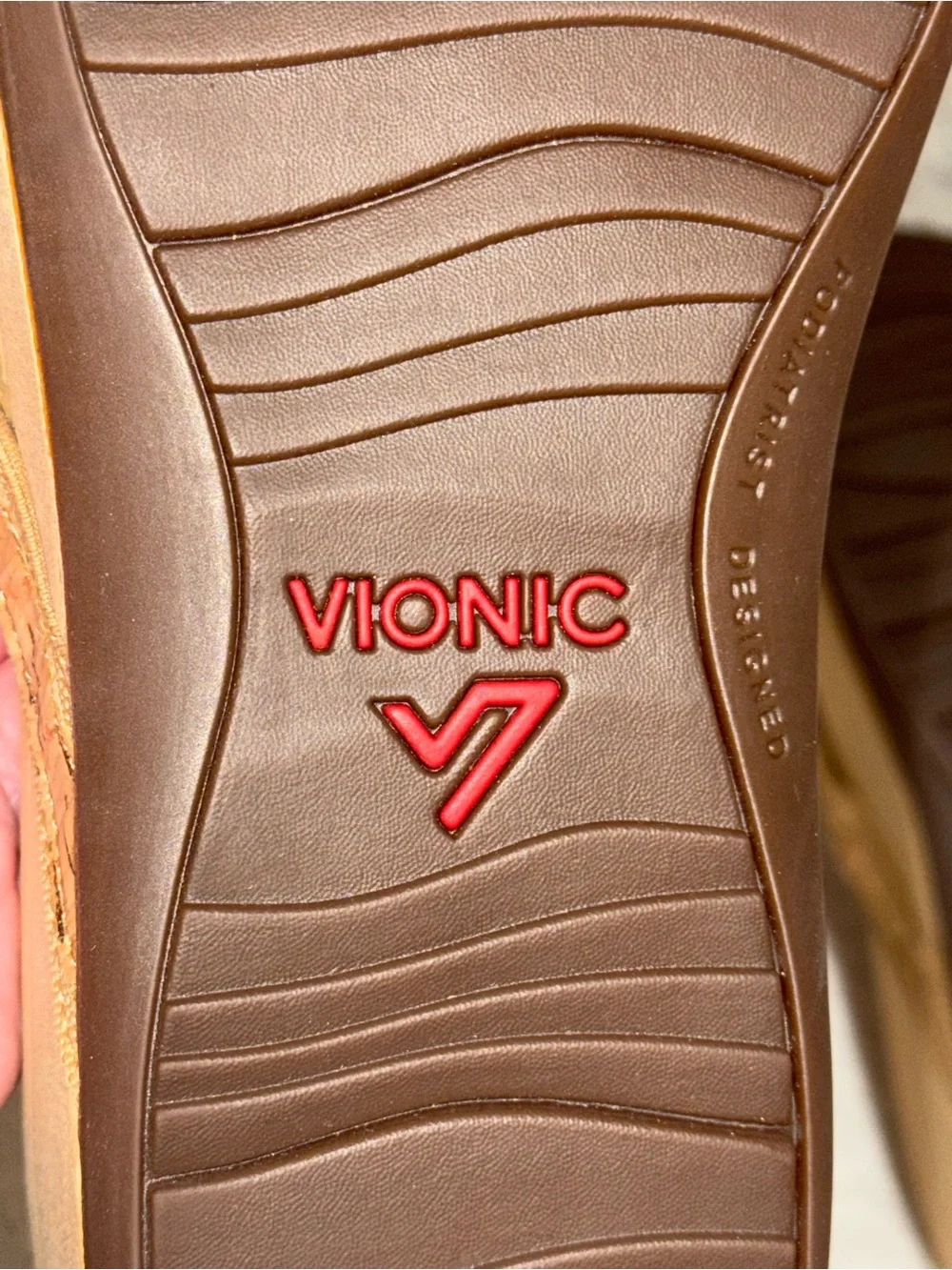 Vionic High Tide Platform Sandals Gold Cork Women Sz 11